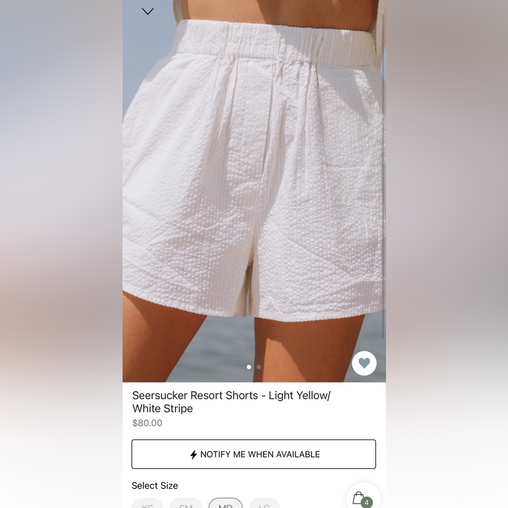 Daily Drills Yellow Stripe Seersucker Shorts